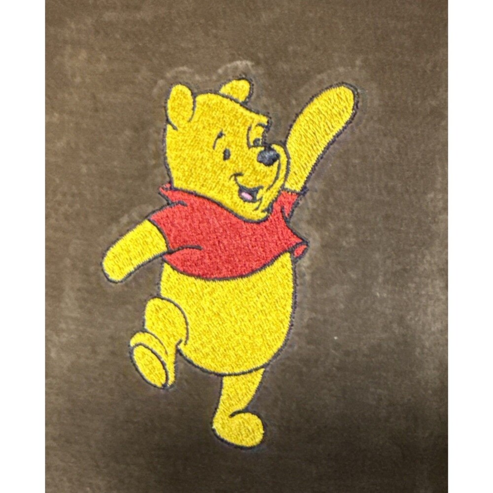 Vtg Disney Womens M/L Winnie the Pooh Embroidered Suede Leather Vest 90s POOH